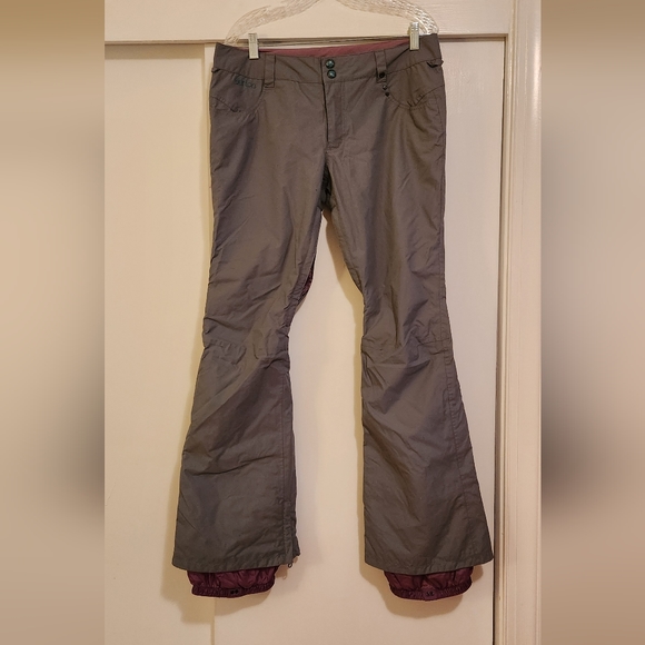Burton Women's The White Collection Snowpants, Size Large, Gray and Purple - Picture 10 of 11